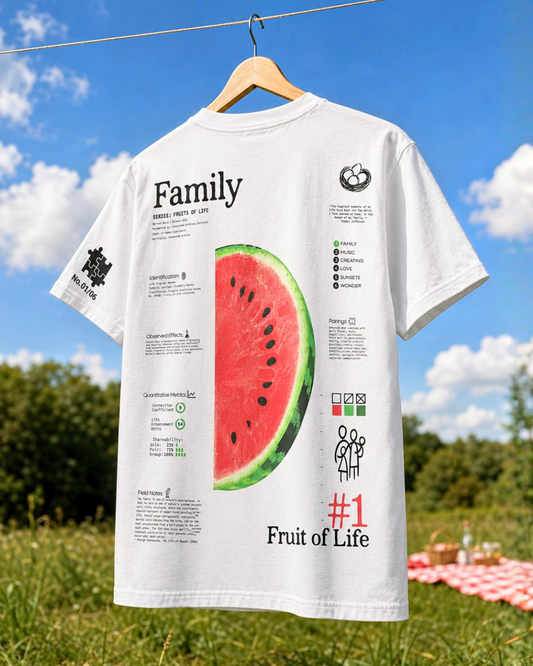 Family watermelon graphic tee, Fruits of Life collection