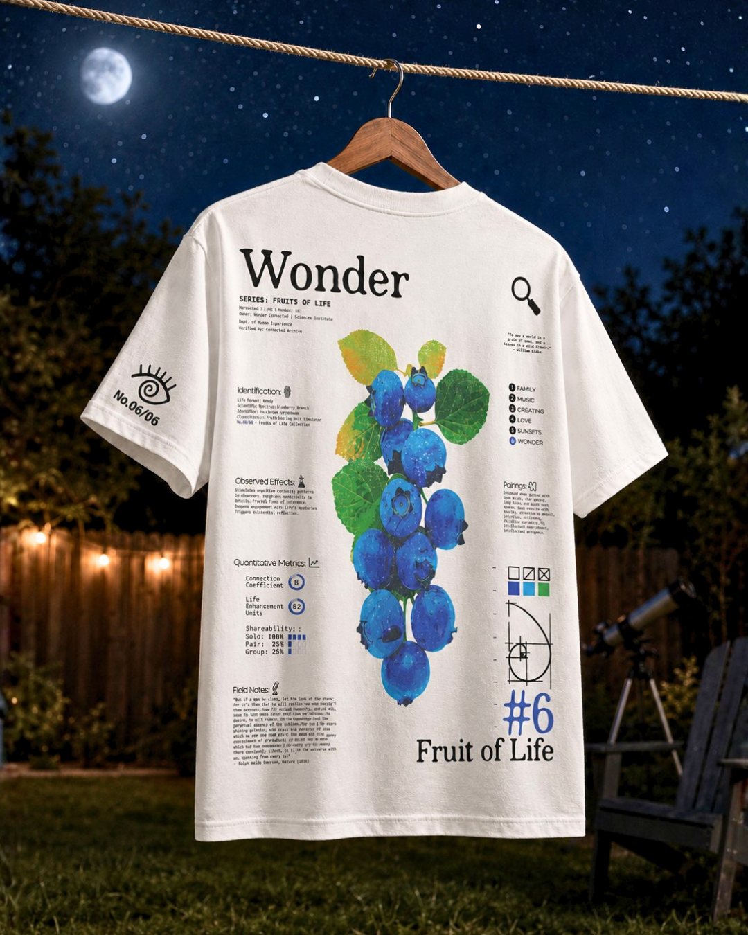 Wonder blueberries graphic tee, Fruits of Life collection